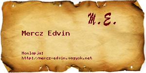 Mercz Edvin névjegykártya